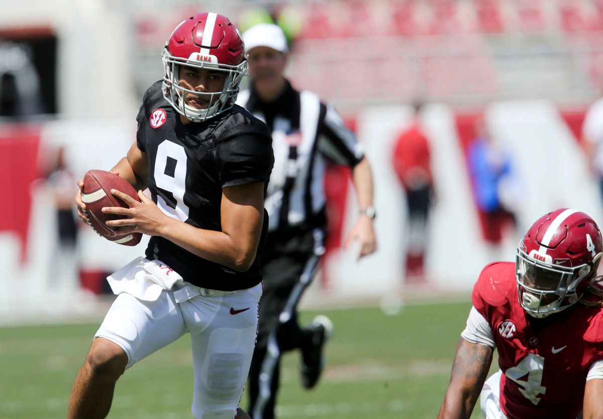 Bryce Young during the 2021 A-Day game