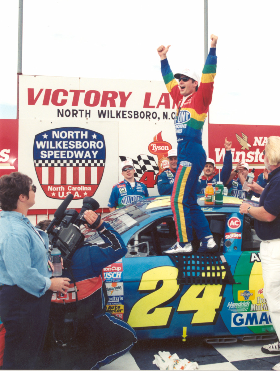 Jeff Gordon won the last NASCAR Cup Series race at North Wilkesboro Speedway in 1996. Photo courtesy NASCAR Archives.