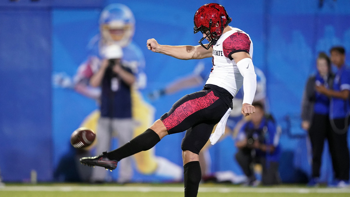 Former Bills punter Matt Araiza at San Diego State.