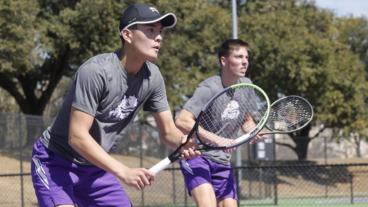 Luis Maxted and Sander Jong of the TCU men's tennis team