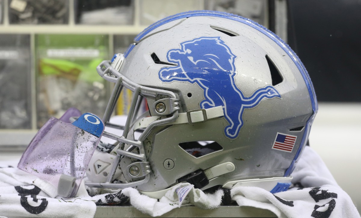 Nov 14, 2021; Pittsburgh, Pennsylvania, USA; A Detroit Lions helmet sits on the medical trunk during the third quarter against the Pittsburgh Steelers at Heinz Field.