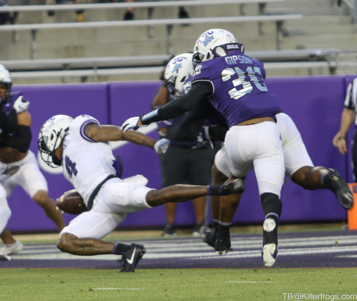 TCU Spring Game_Action Play with #30 Gipson and #4 Taye Barber