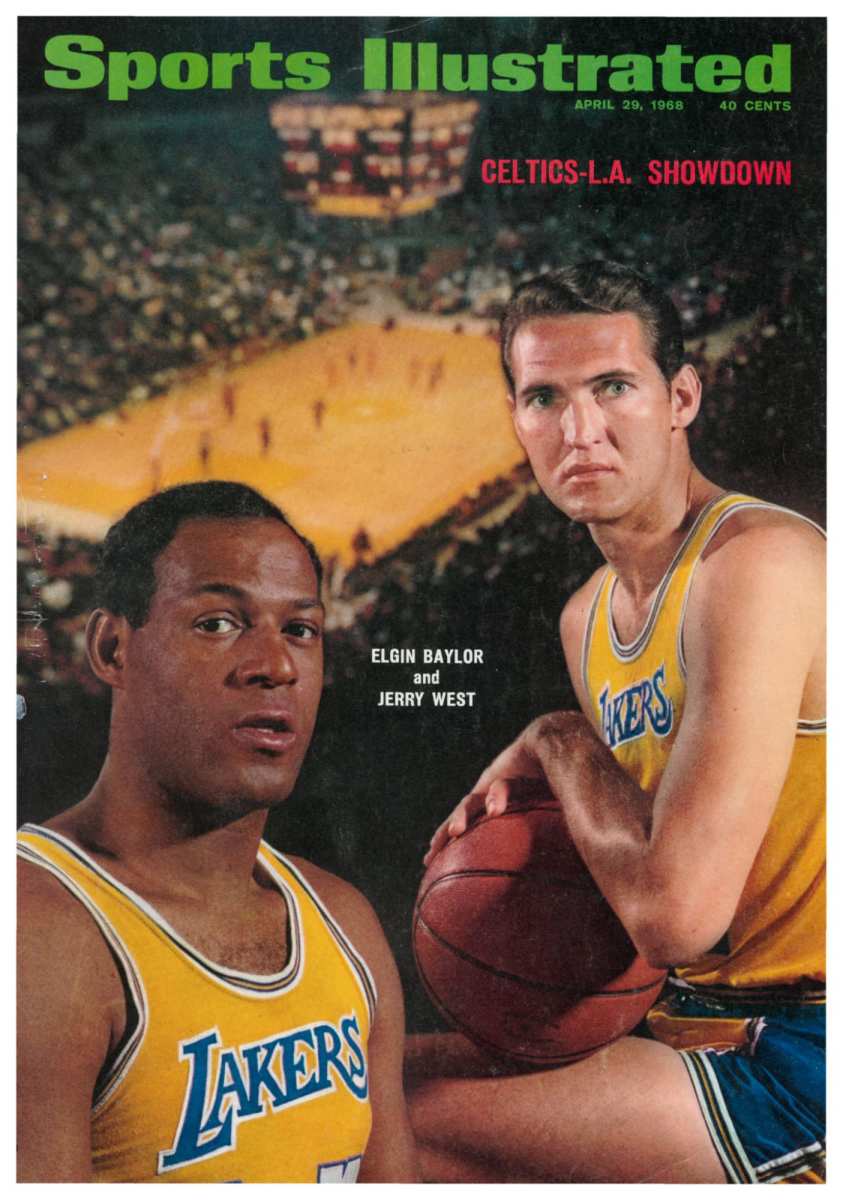 Jerry West and Elgin Baylor on the cover of Sports Illustrated in 1968