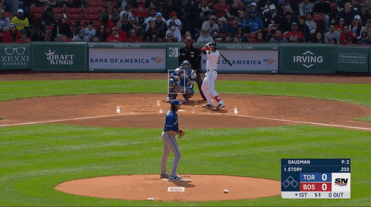 Gausman's slider to Boston batter Trevor Story (video from NESN)