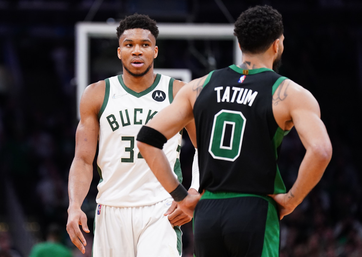 Giannis Antetokounmpo and Jayson Tatum - Milwaukee Bucks and Boston Celtics