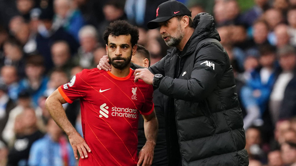 Liverpool’s Mohamed Salah and Jurgen Klopp