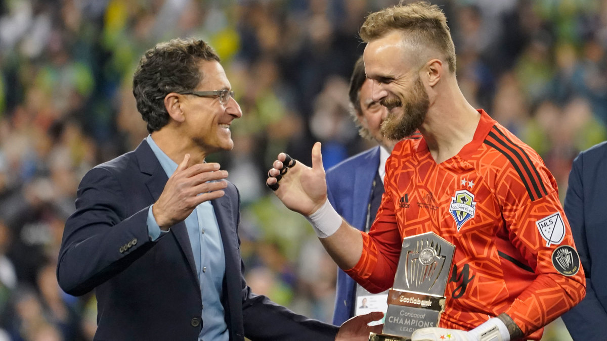 Sounders owner Adrian Hanauer and goalkeeper Stefan Frei