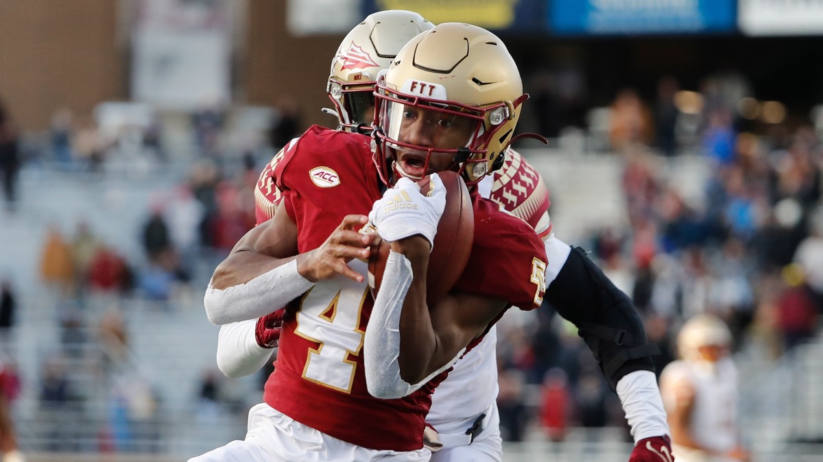 Boston College receiver Zay Flowers was selected in the first round of the NFL draft by the Ravens.