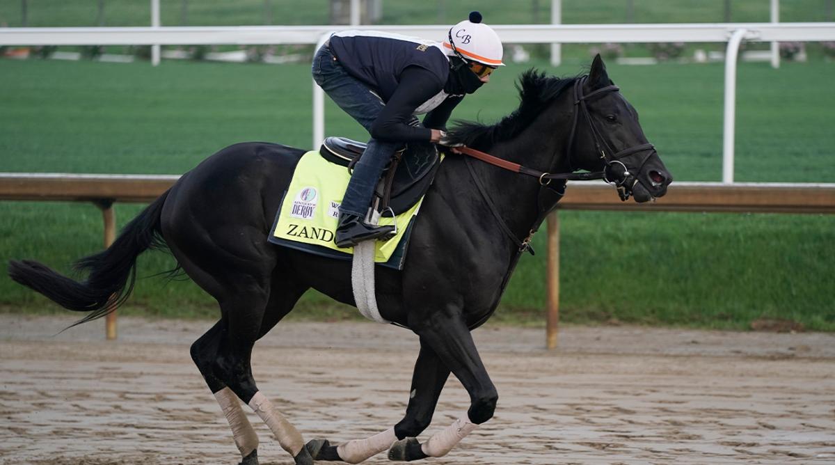 Kentucky Derby entrant Zandon works out at Churchill Downs Friday, May 6, 2022, in Louisville, Ky. The 148th running of the Kentucky Derby is scheduled for Saturday, May 7.
