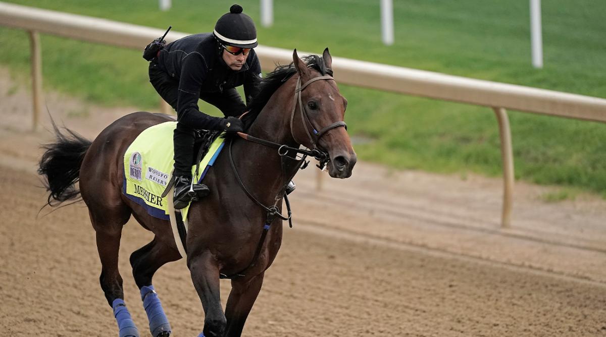 Kentucky Derby entrant Messier works out at Churchill Downs Wednesday, May 4, 2022, in Louisville, Ky. The 148th running of the Kentucky Derby is scheduled for Saturday, May 7.