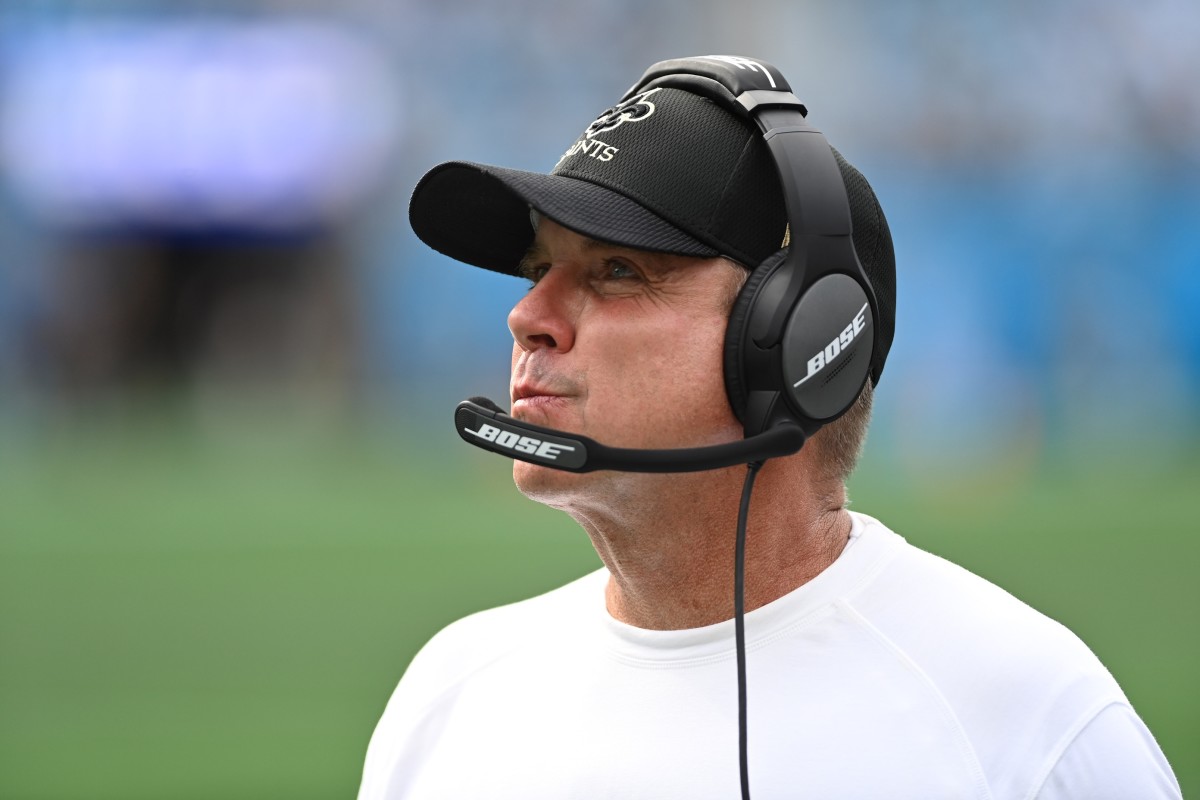 Sep 19, 2021; New Orleans Saints head coach Sean Payton on the sidelines at Bank of America Stadium. Mandatory Credit: Bob Donnan-USA TODAY Sports