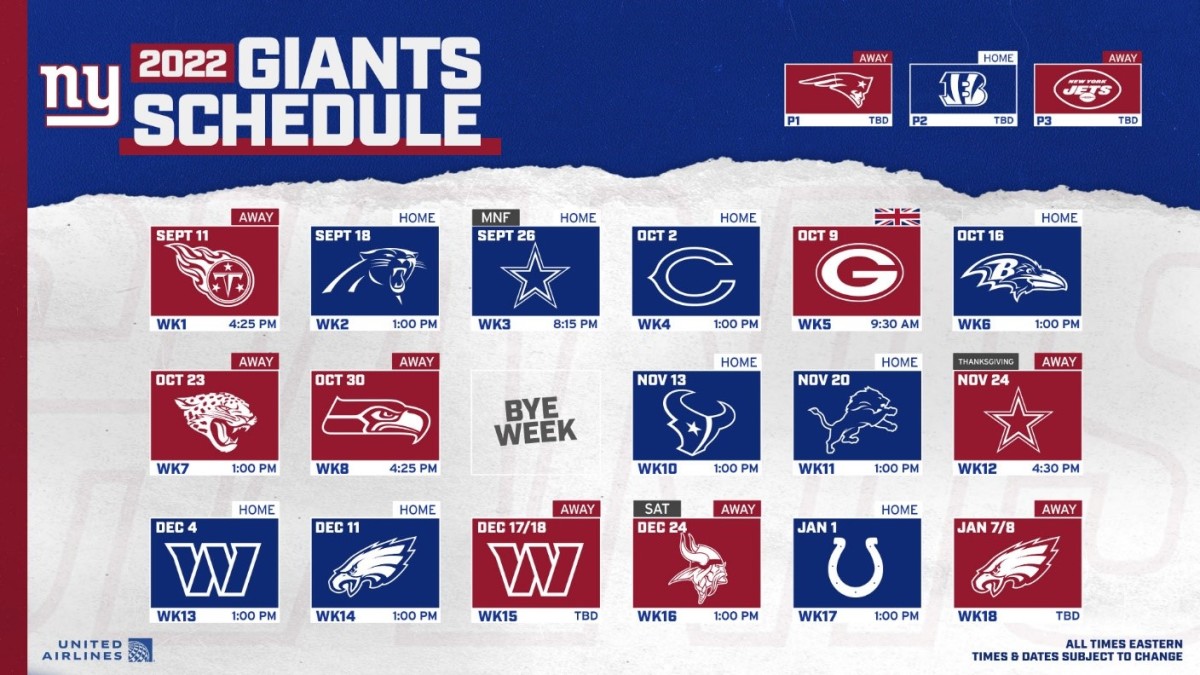 Giants 2022 schedule graphic