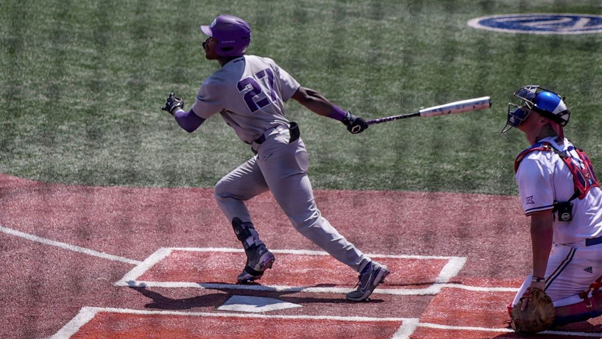 Porter Brown of TCU's Baseball team had a record day with 10 RBIs during the Frogs' rout of Kansas, 30-3, on May 14, 2022.