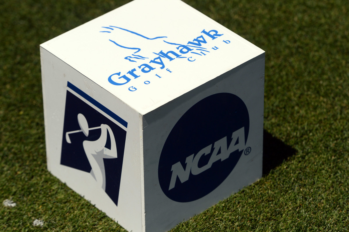 A general view of tournament signage during the NCAA Women's Golf Championship at Grayhawk Golf Club.