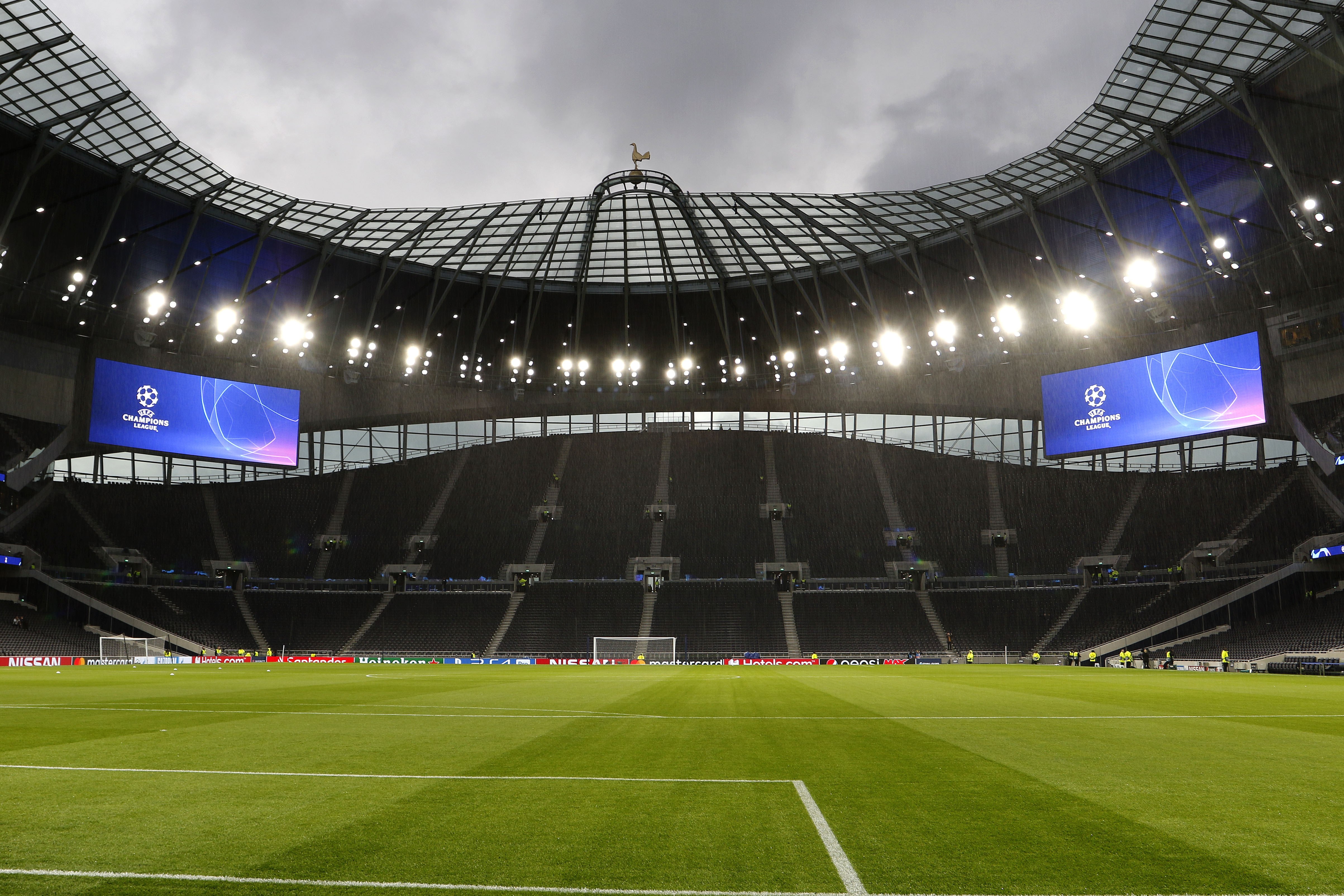 A general view from the Tottenham Hotspur Stadium ahead of a Champions League game against Bayern Munich in 2019