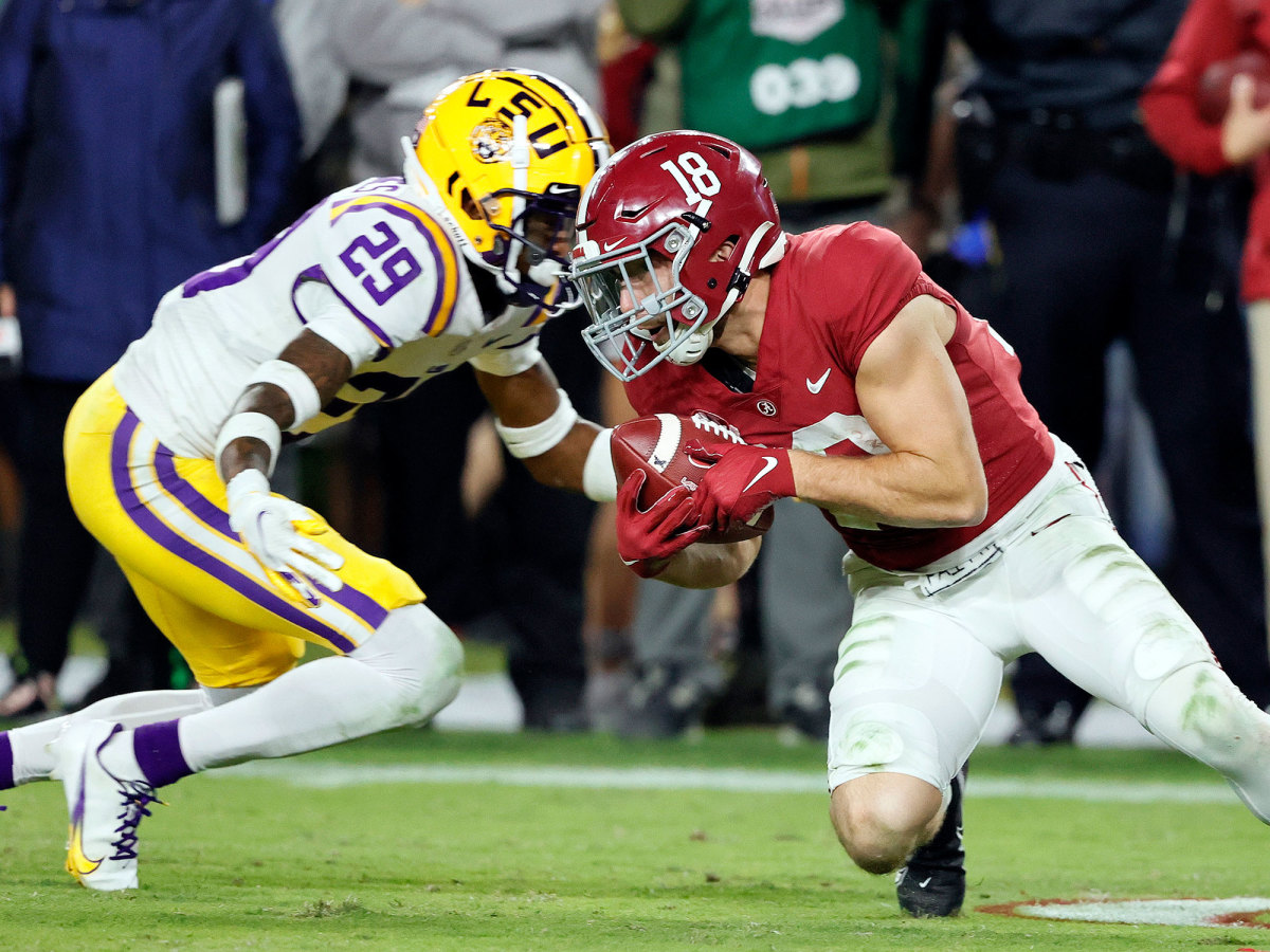 Former Alabama WR Slade Bolden catches pass vs LSU