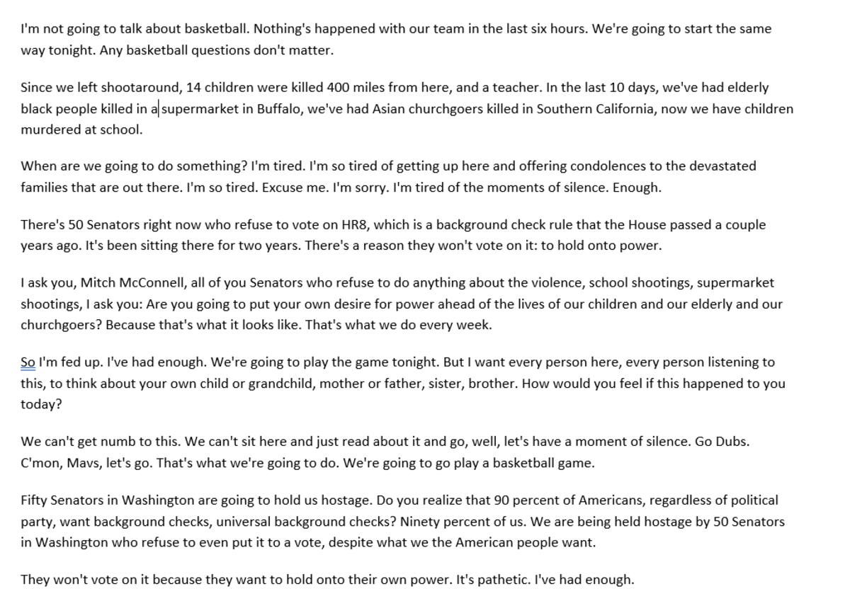 Steve Kerr Comments