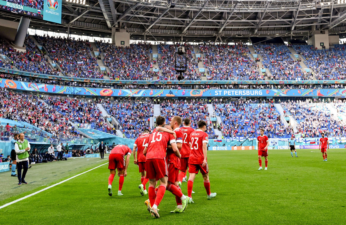 Russia’s soccer team, here playing at home in Saint Petersburg at World Cup 2018, has been bounced by FIFA from the upcoming tourney in Qatar.