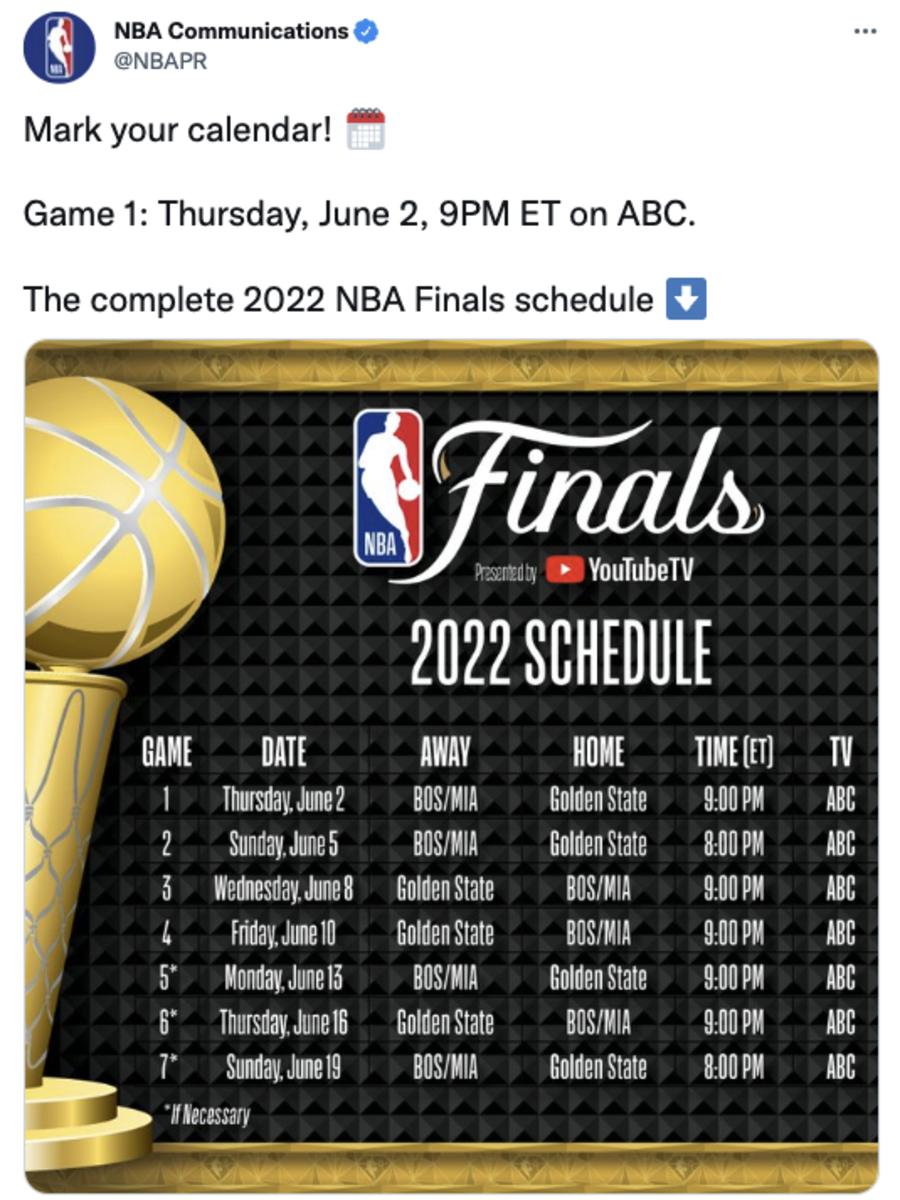 2022 Nba Finals Dates