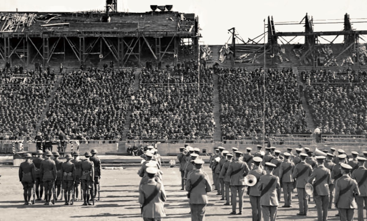 Memorial Stadium dedication 1923 Nebraska vs Kansas football