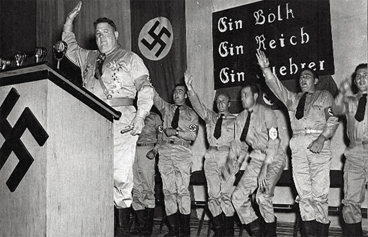 Leavitt in his role impersonating a Nazi officer, at Camp Ritchie.