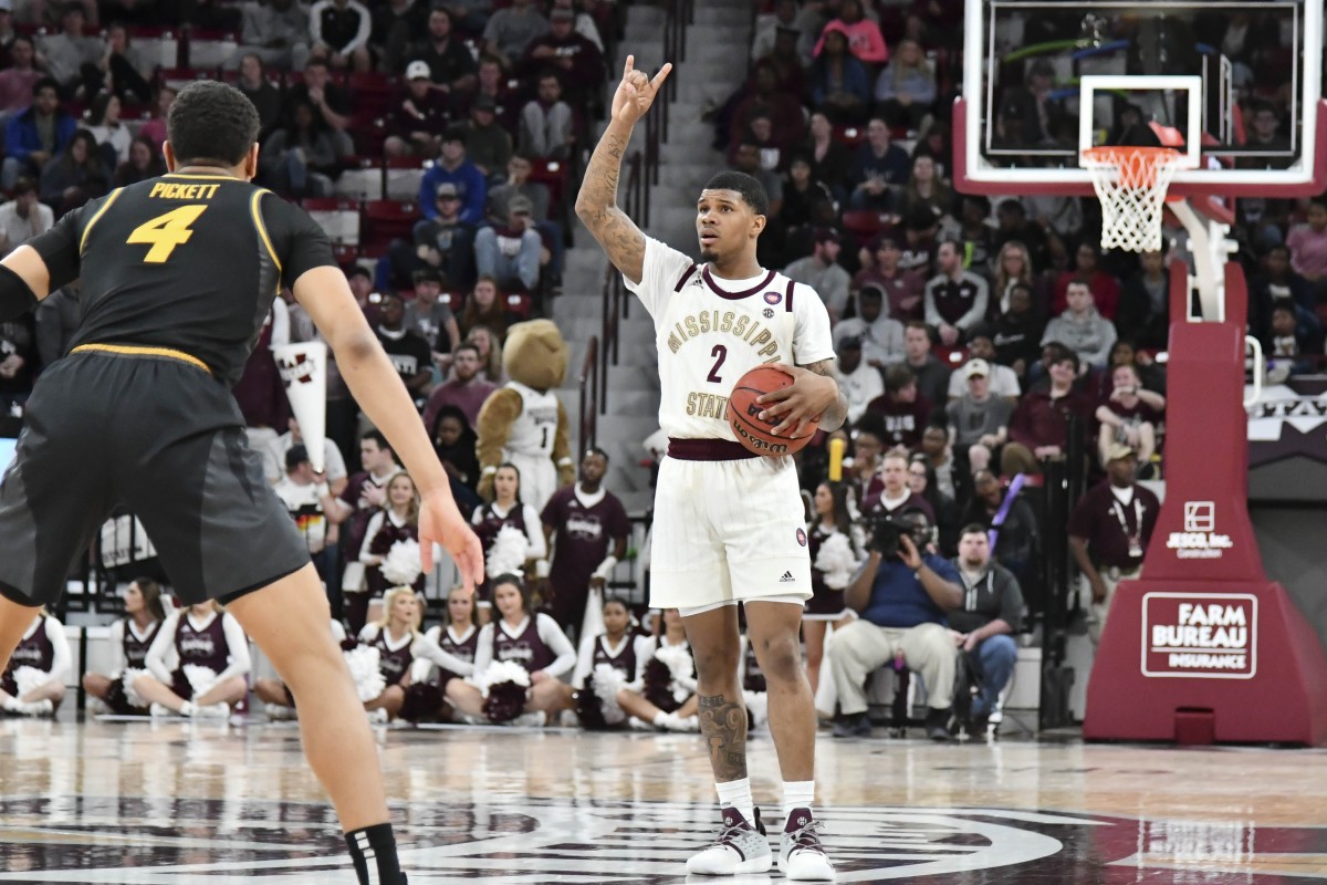 Feb 26, 2019; Starkville, MS, USA; Mississippi State Bulldogs guard Lamar Peters (2) handles the ball against the Missouri Tigers during the first half at Humphrey Coliseum. Mandatory Credit: Matt Bush-USA TODAY Sports