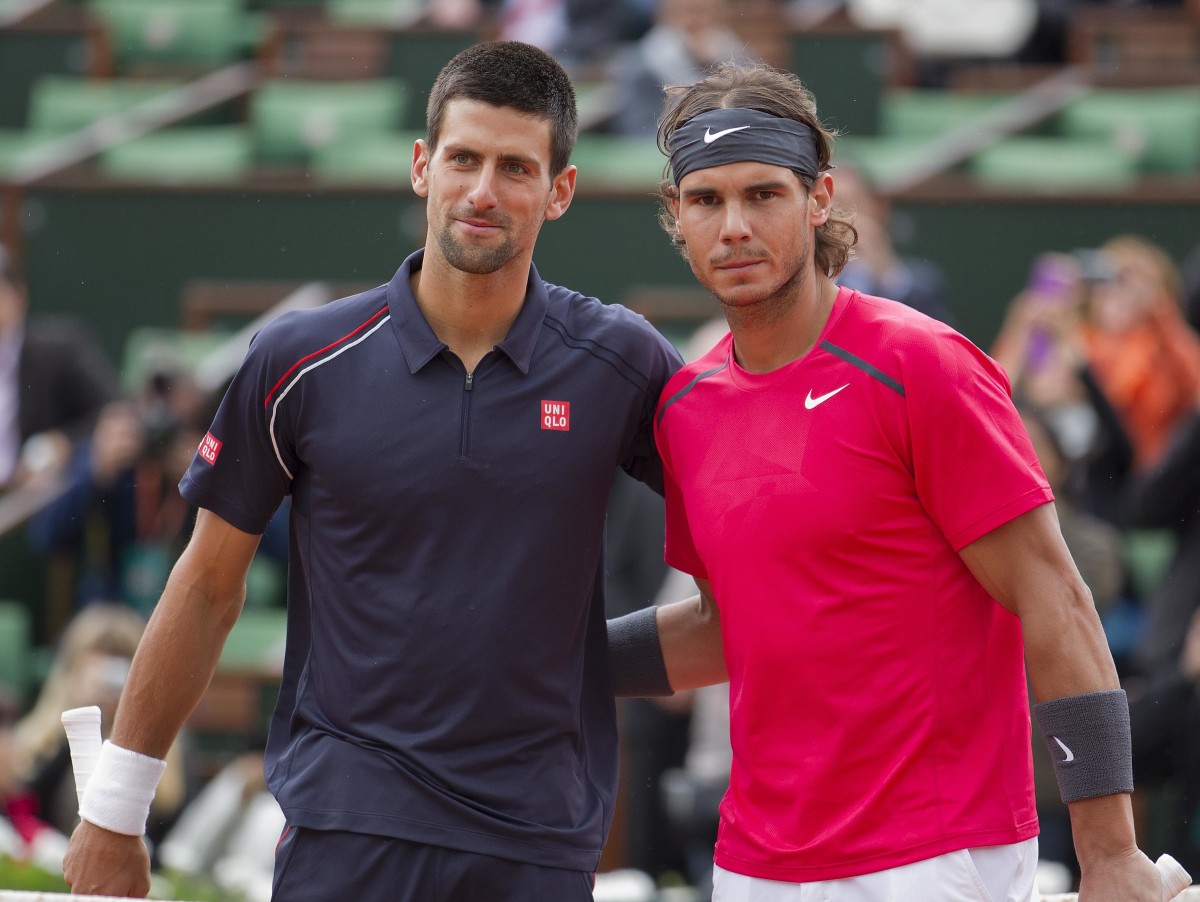 Novak Djokovic and Rafael Nadal at the French Open