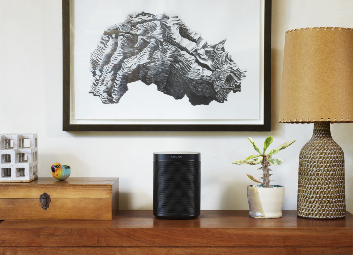 Pictured above is the Sonos One smart speaker in black.