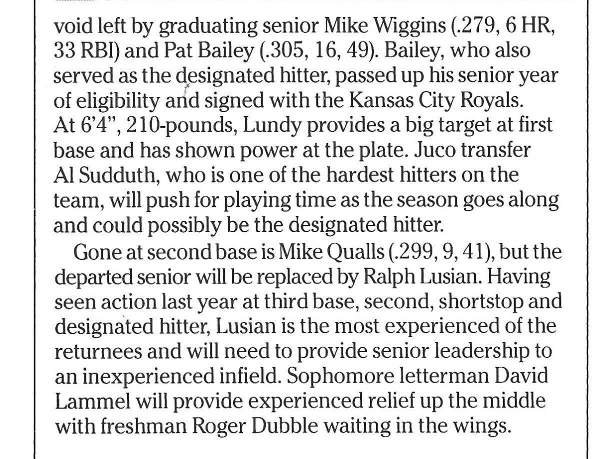 Throwback Thursday 1987 Crimson Tide Baseball Sports Illustrated