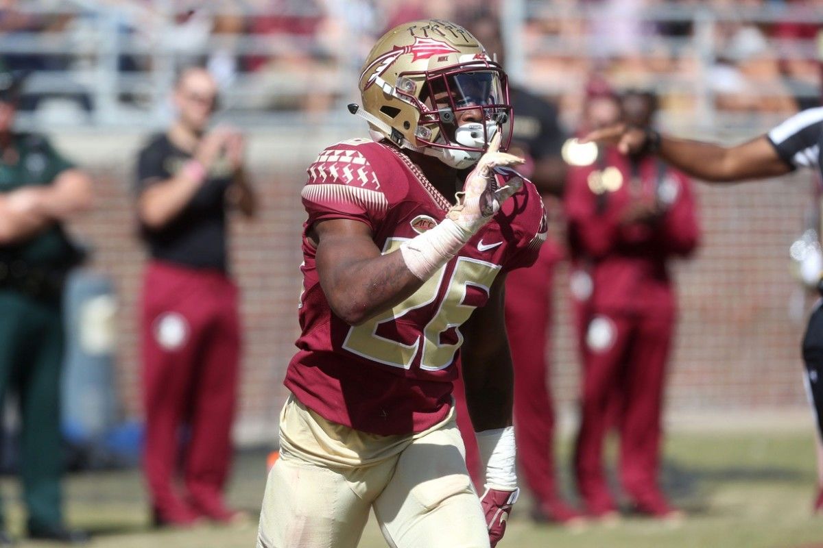 Florida State Seminoles defensive back Asante Samuel Jr. (26) after Clemson does not complete the pass as the Florida State Seminoles take on the Clemson Tigers in college football at Doak S. Campbell Stadium on Saturday, Oct. 27, 2018. Fsu Vs Clemson1011a