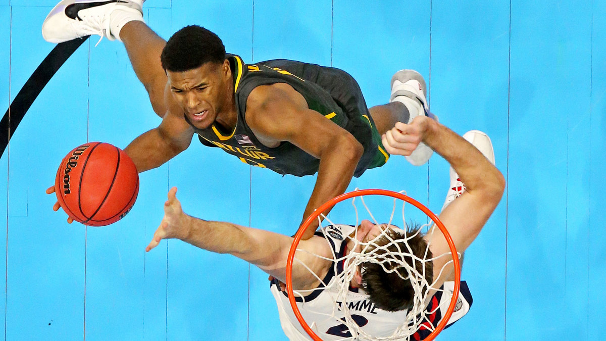 Baylor's Jared Butler scores over Gonzaga's Drew Timme