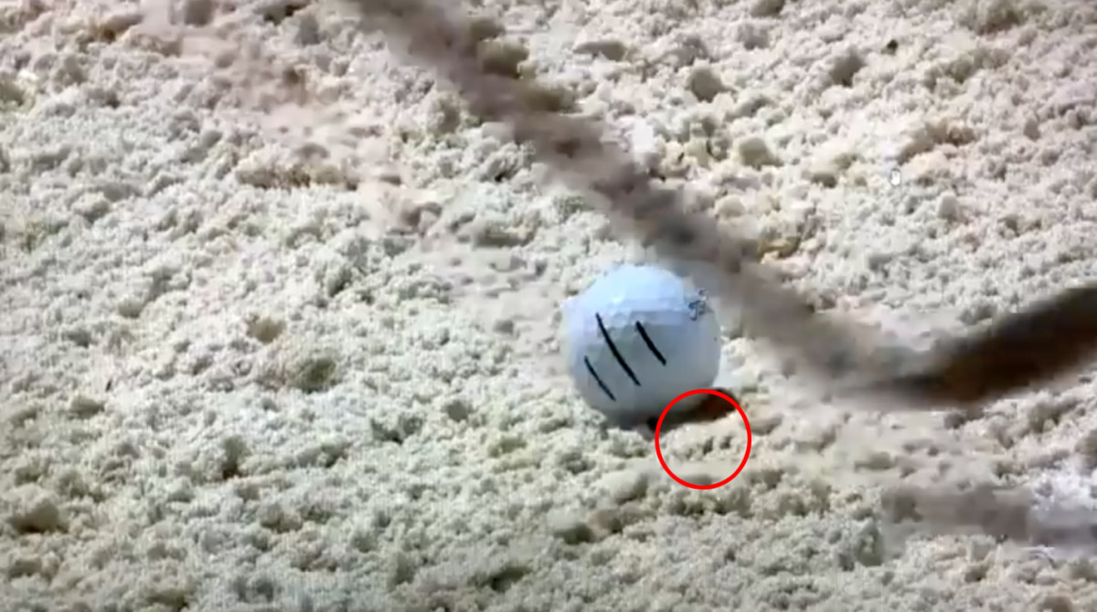 Screenshot from video of Abraham Ancer's penalty