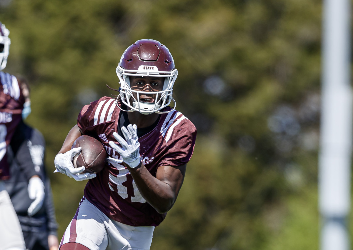 Mississippi State receiver Jaden Walley was injured in MSU's spring football game on Saturday. (File photo courtesy of Mississippi State athletics)