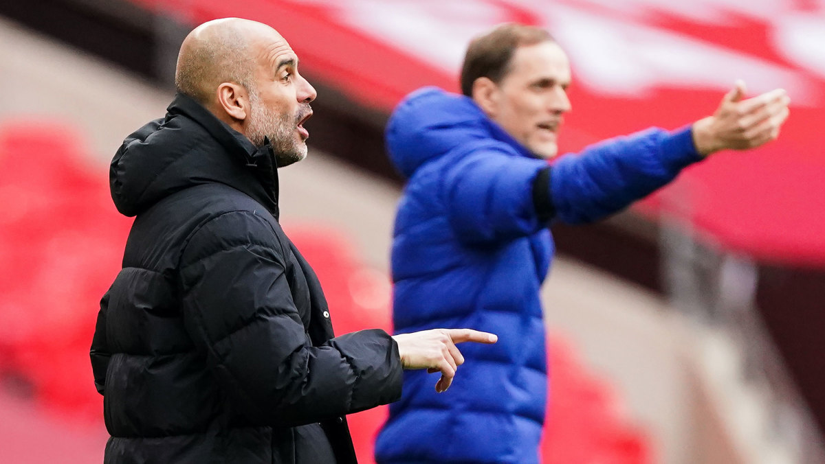 Man City manager Pep Guardiola and Chelsea manager Thomas Tuchel