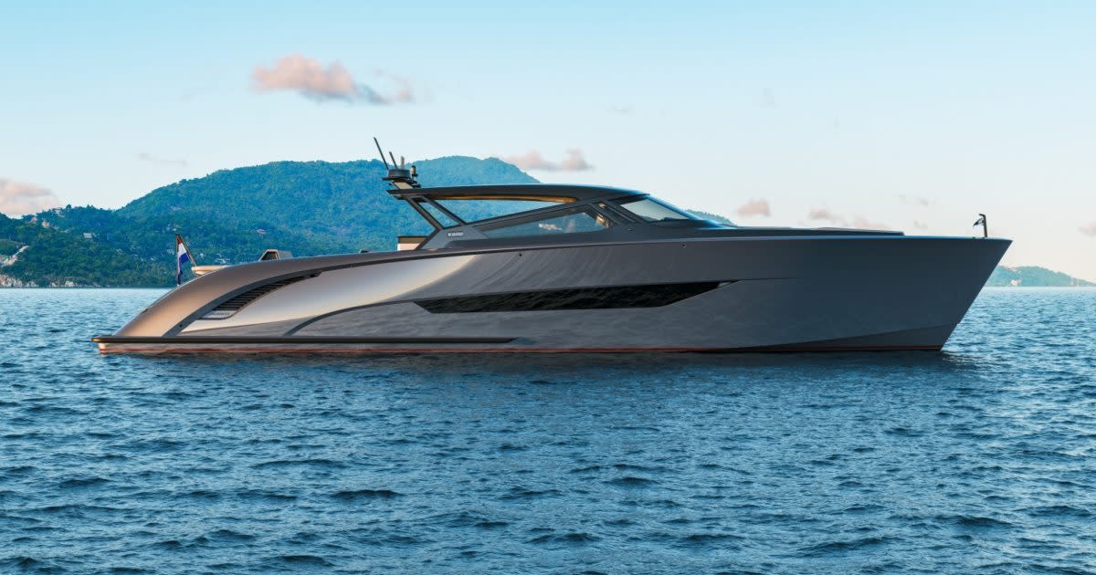 The Wajer 77 yacht in the water