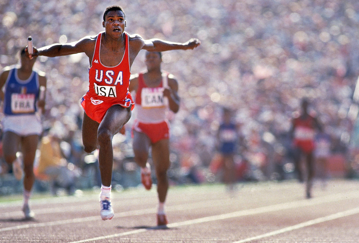 Ueberroth’s planning made the Games possible; Lewis’s four golds—including the 4x100 relay (above)—stole the show.