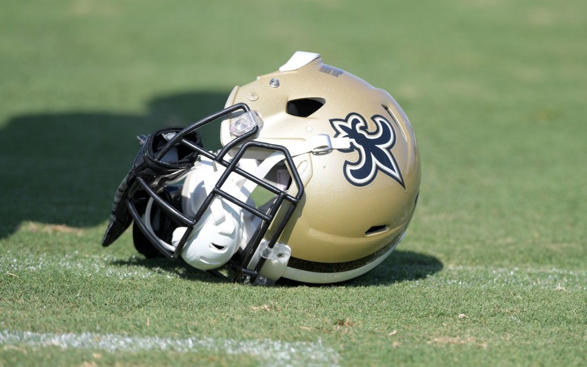 Saints fallen helmet