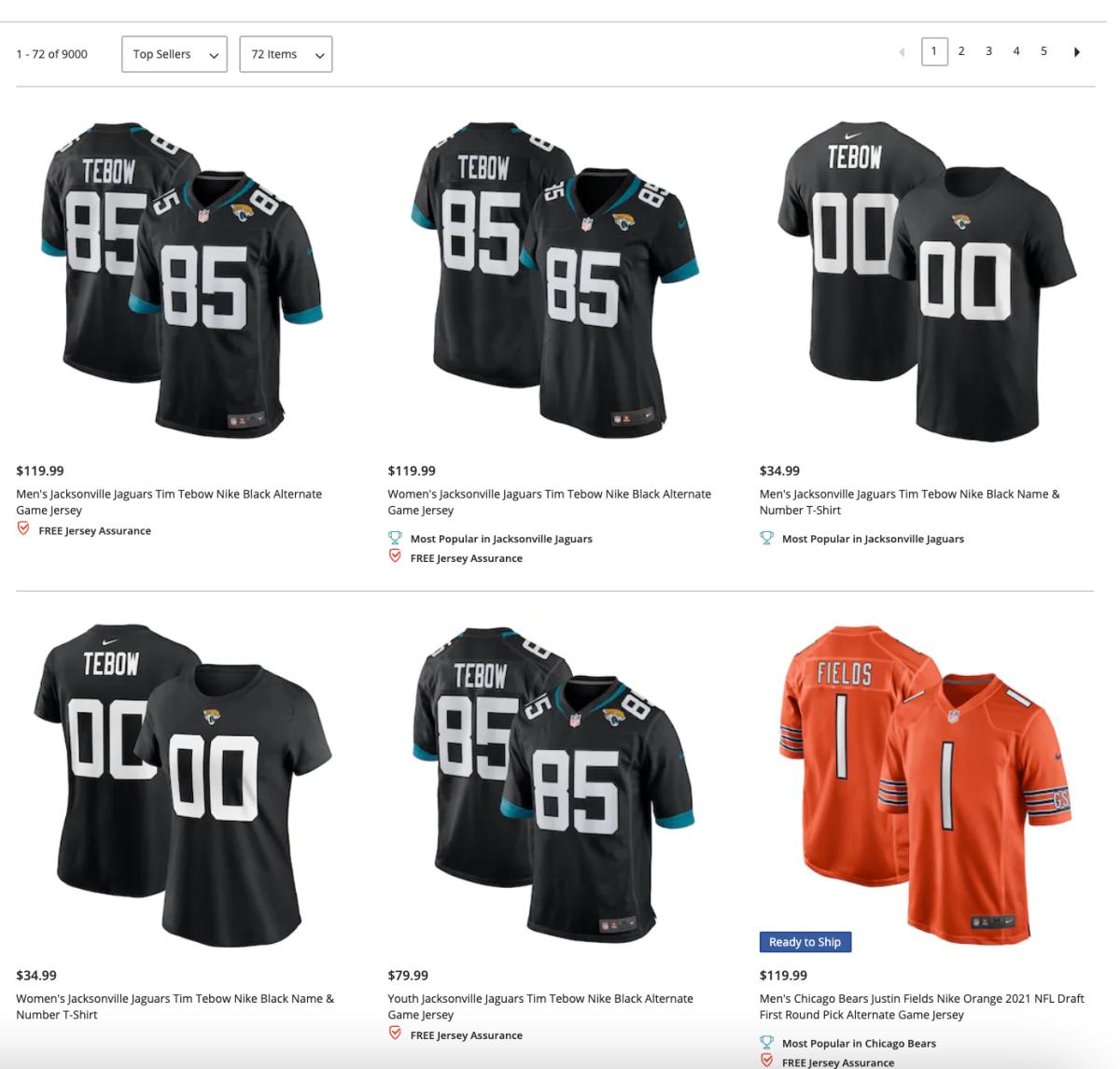 Tim Tebow's Jersey is NFL's Top Selling Item Since He Signed With ...