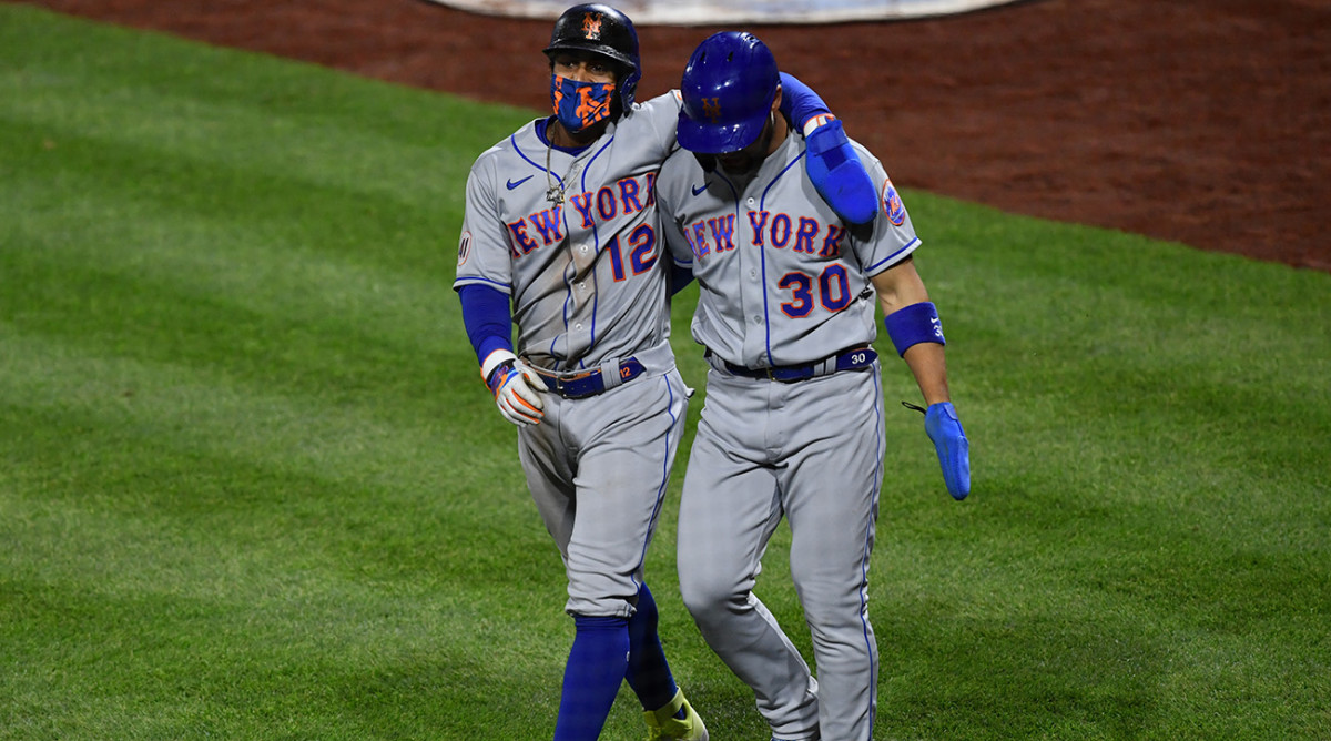 New York Mets' Francisco Lindor and Michael Conforto