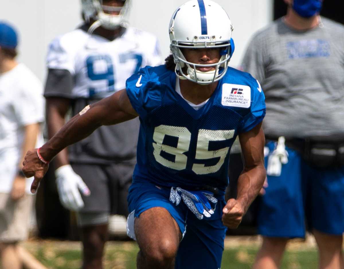 Dezmon Patmon, wide receiver, Indianapolis Colts practice on Thursday, Sept. 3, 2020. The team is preparing for the first game of the season and will cut their player roster down to a final 53 man roster in two days. Colts practice as final roster cuts loom.