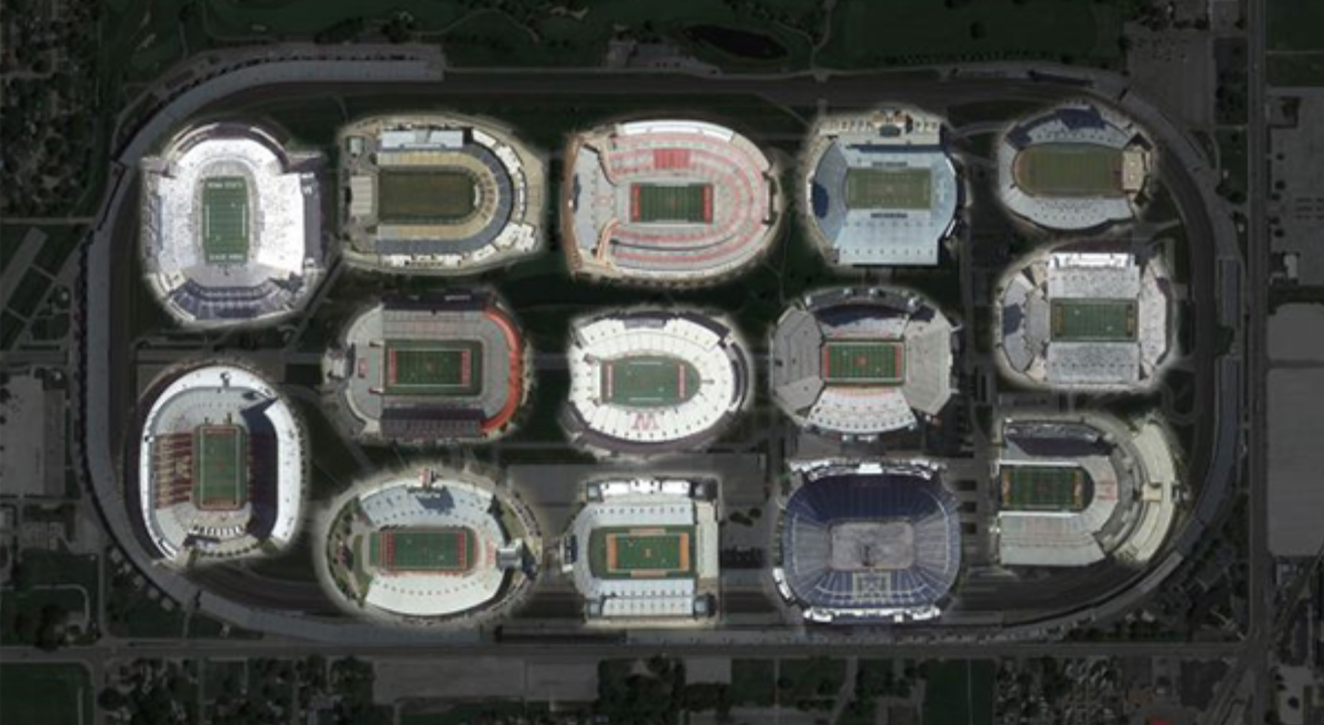 Every Big Ten Stadium Can Fit Inside Indianapolis 500 Infield Sports