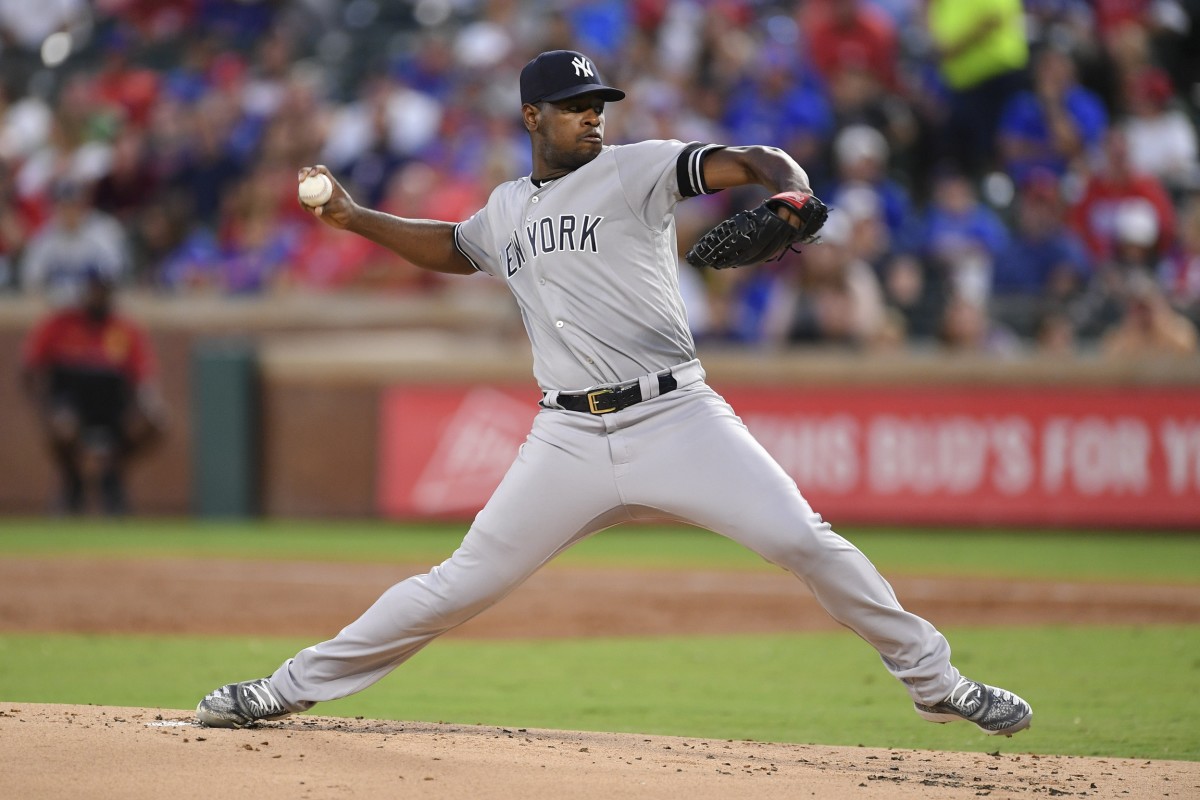 Yankees SP Luis Severino pitching on the road