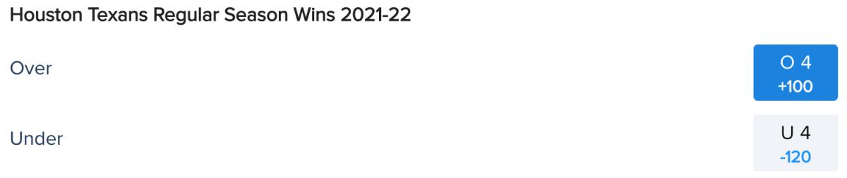 Houston Texans Win Total Odds via FanDuel Sportsbook