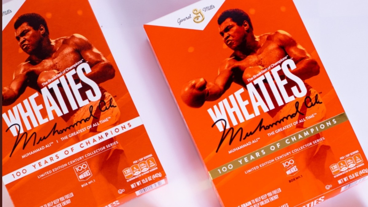 Boxing legend Muhammad Ali on a Wheaties box