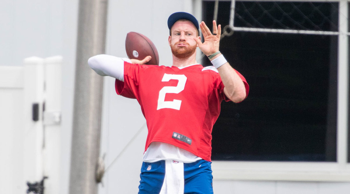 Indianapolis Colts quarterback Carson Wentz during the offseason