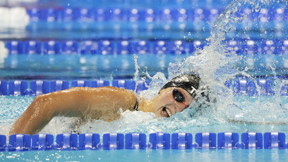 Katie Ledecky during the women's 400m freestyle final during the U.S. Olympic Team Trials Swimming competition at CHI Health Center Omaha.
