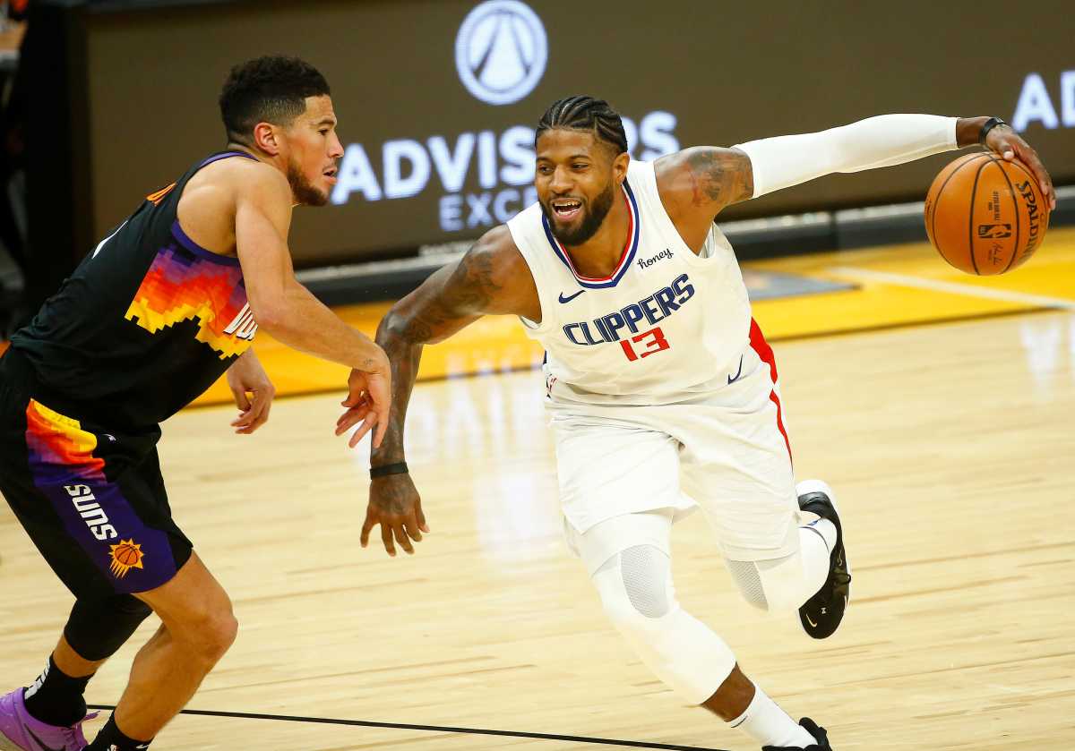 Paul George and the Clippers won two of three regular-season meetings with Devin Booker and the Suns.