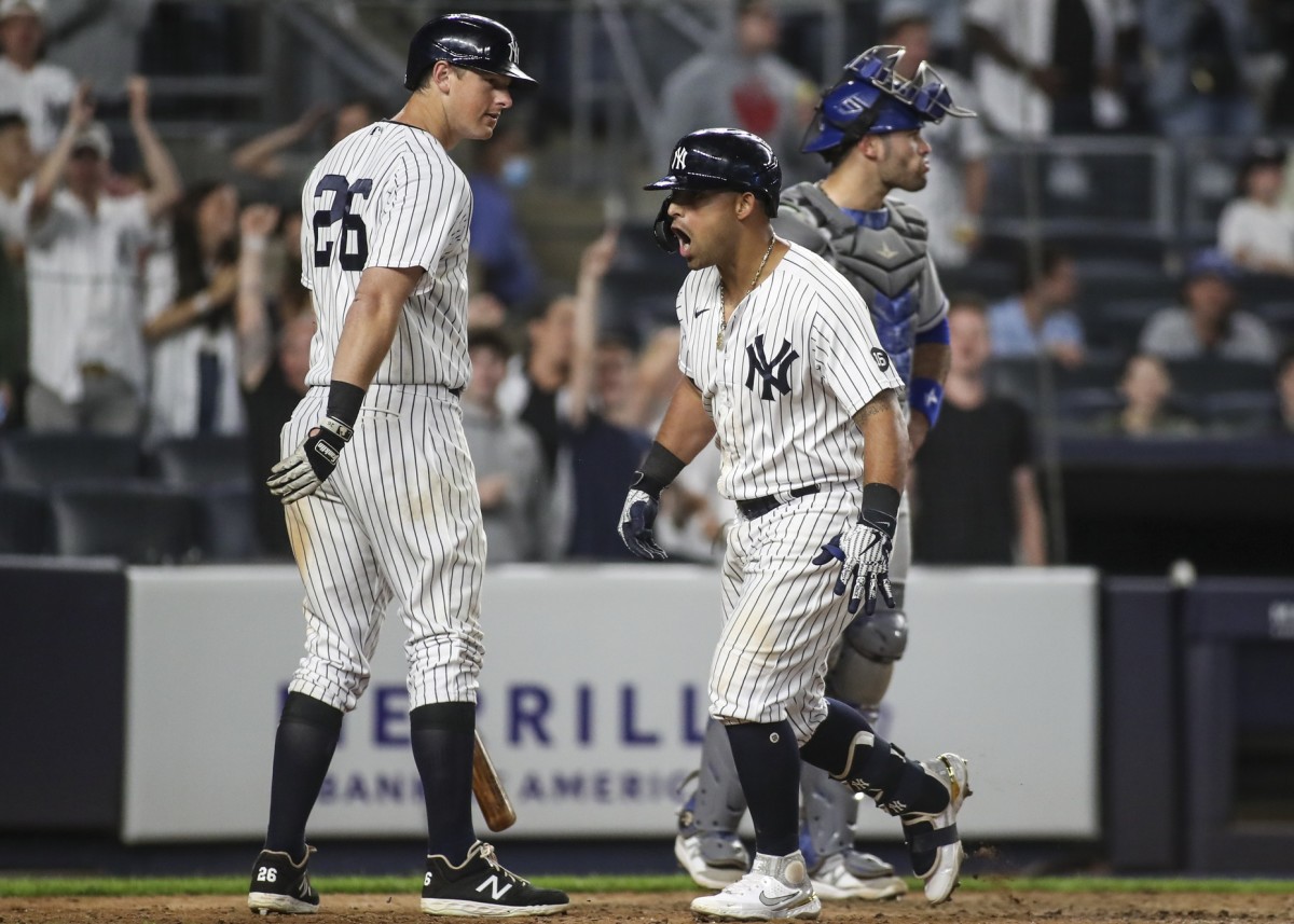 Yankees 2B Rougned Odor celebrates home run