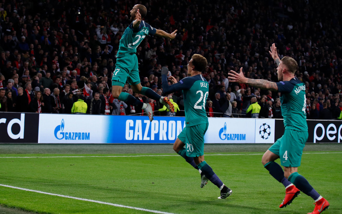 Lucas Moura scores for Tottenham vs. Ajax