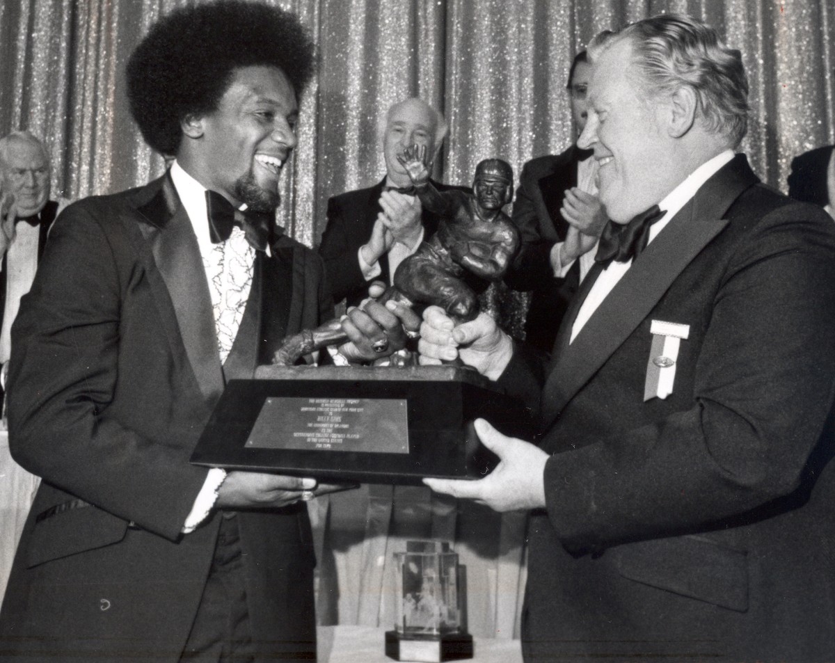 Billy Sims picks up his Heisman